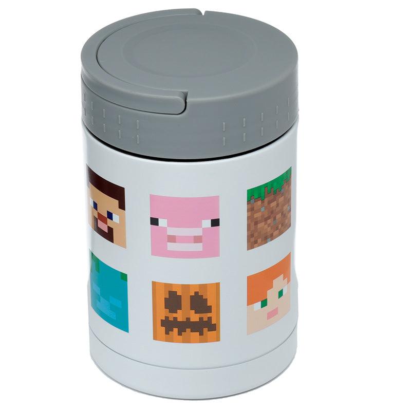 Minecraft Faces Stainless Steel Insulated Food Snack/Lunch Pot 500ml-