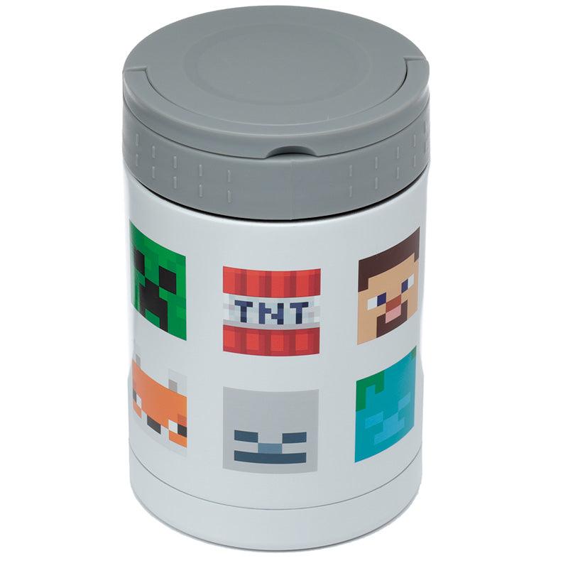 Minecraft Faces Stainless Steel Insulated Food Snack/Lunch Pot 500ml-