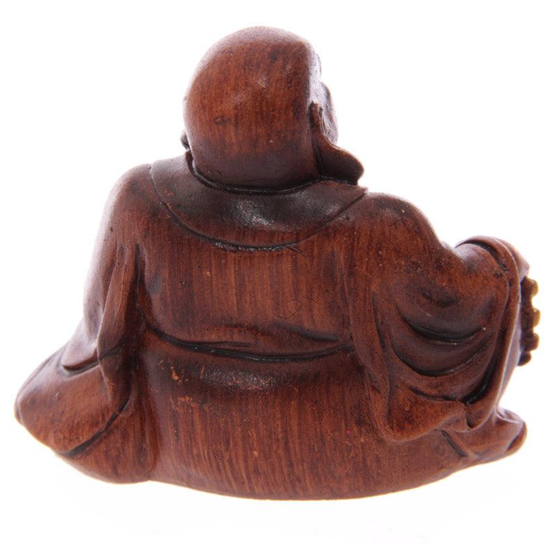 Mini Wood Effect Collectable Buddha in a Bag Figurine-