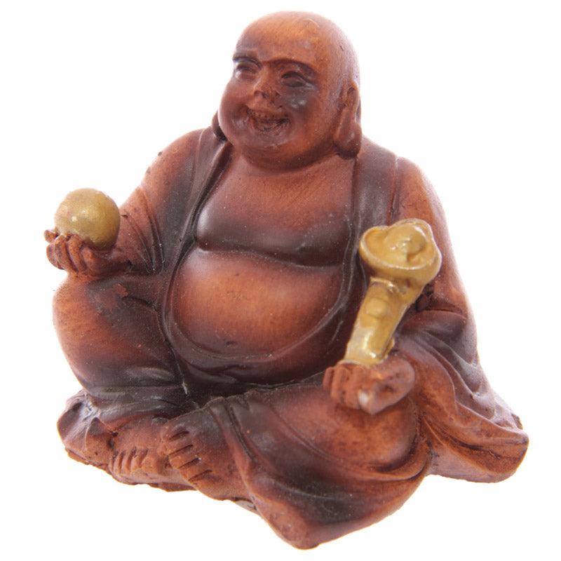 Mini Wood Effect Collectable Buddha in a Bag Figurine-