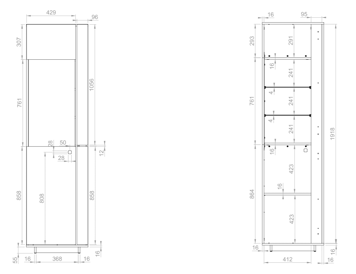 Modico MC-03 Tall Display Cabinet-Tall Display Cabinet