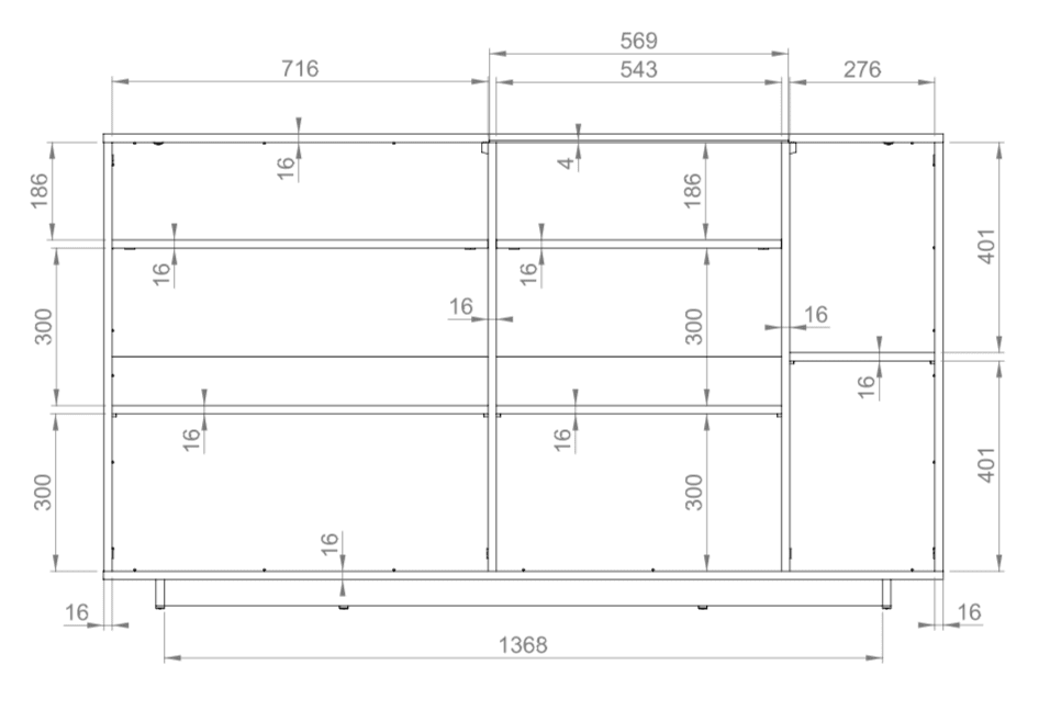 Modico MC-07 Display Sideboard Cabinet-Living Sideboard Cabinet