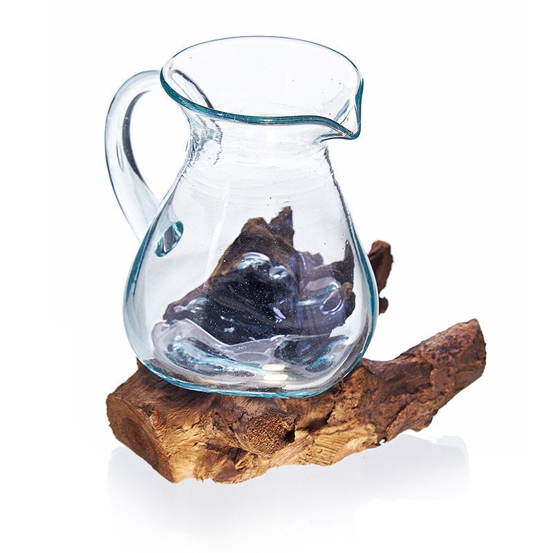 Molten Glass on Wood- Water Jug-