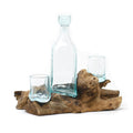 Molten Glass on Wood- Whisky Set-