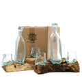 Molten Glass on Wood- Whisky Set-