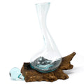 Molten Glass on Wood - Wine Decanter-