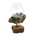 Molten Glass on Wood with Stand - Medium Bowl - £43.0 - 