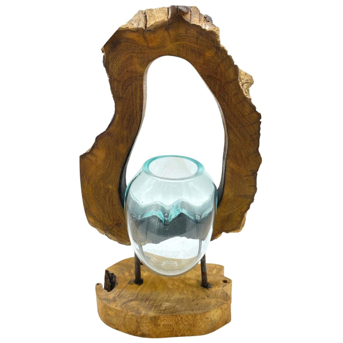 Molton Glass Hanging Art Vase on Wood - £54.0 - 