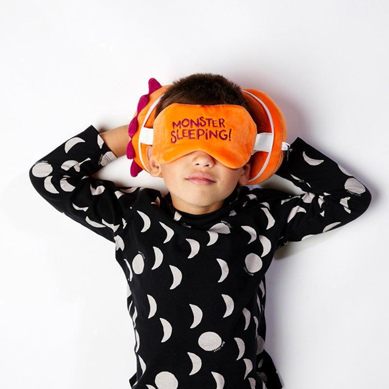 Monstarz Monster Orange Relaxeazzz Plush Round Travel Pillow & Eye Mask Set - £13.99 - Travel Pillow Eye Mask Set 