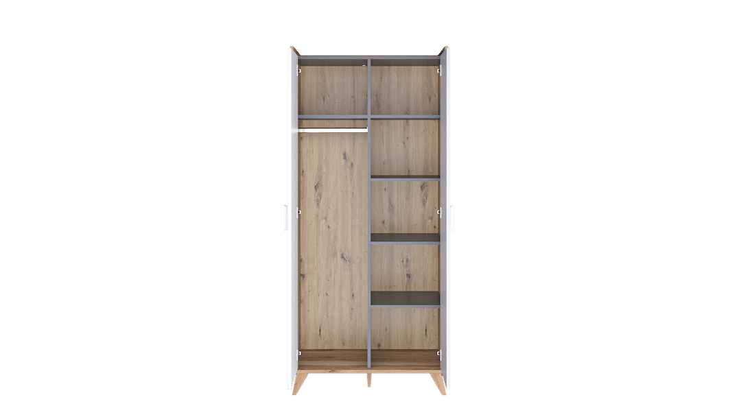 Mood MD-01 Hinged Wardrobe 85cm - £277.2 - Kids Wardrobe 