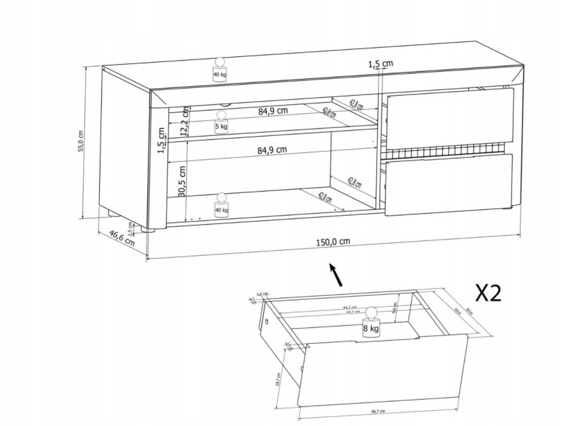 Mosaic 05 TV Cabinet - £262.8 - Living Room TV Cabinet 