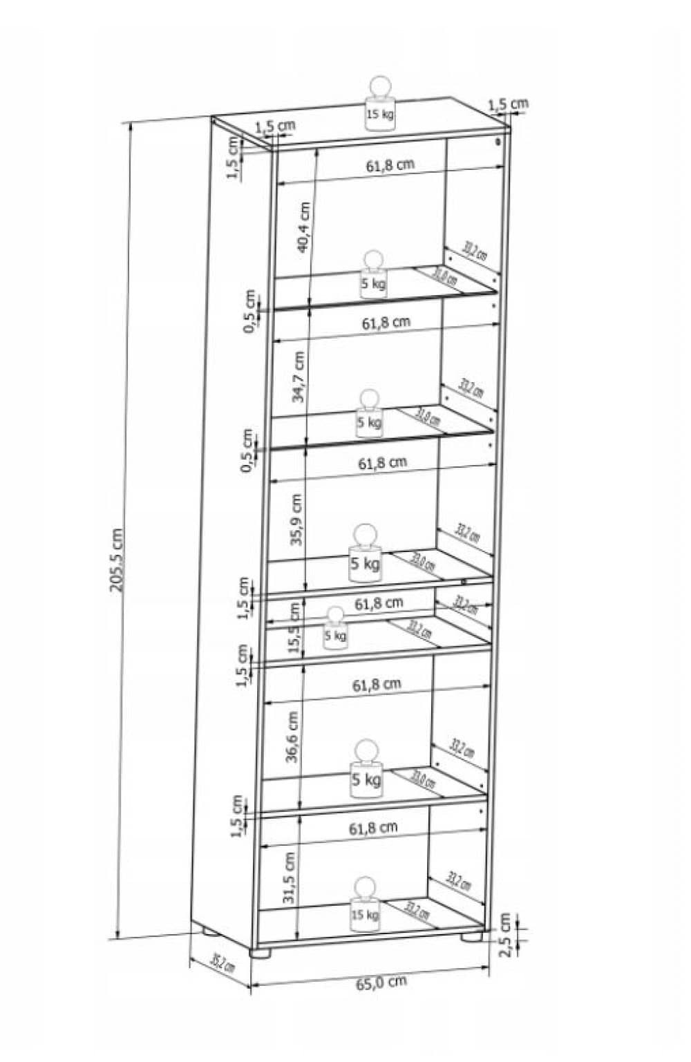 Mosaic 13 Tall Display Cabinet - £405.0 - Living Room Display Cabinet 