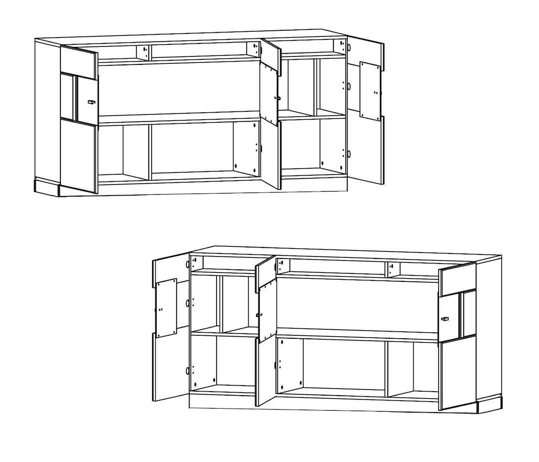 Nata 84 Display Sideboard Cabinet-Living Room Display Cabinet