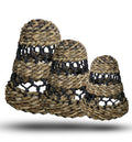 Natural Banana Leaf & Hitam Raffia Lamp Shades - Set of 3 - £82.0 - 