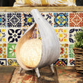 Natural Coconut Lamp - Greywash Wrapover-