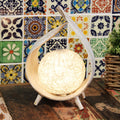 Natural Coconut Lamp - Whitewash Wrapover-