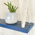 Natural Macrame Hanging Shelves - Blue-