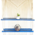 Natural Macrame Hanging Shelves - Blue - £107.0 - 