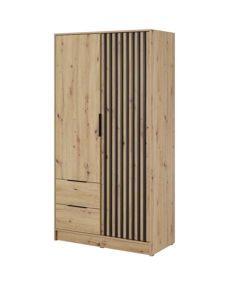 Nelly Hinged Door Wardrobe 105cm Oak Artisan Hinged Door Wardrobe 