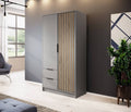 Nelly Hinged Door Wardrobe 105cm Grey Hinged Door Wardrobe 