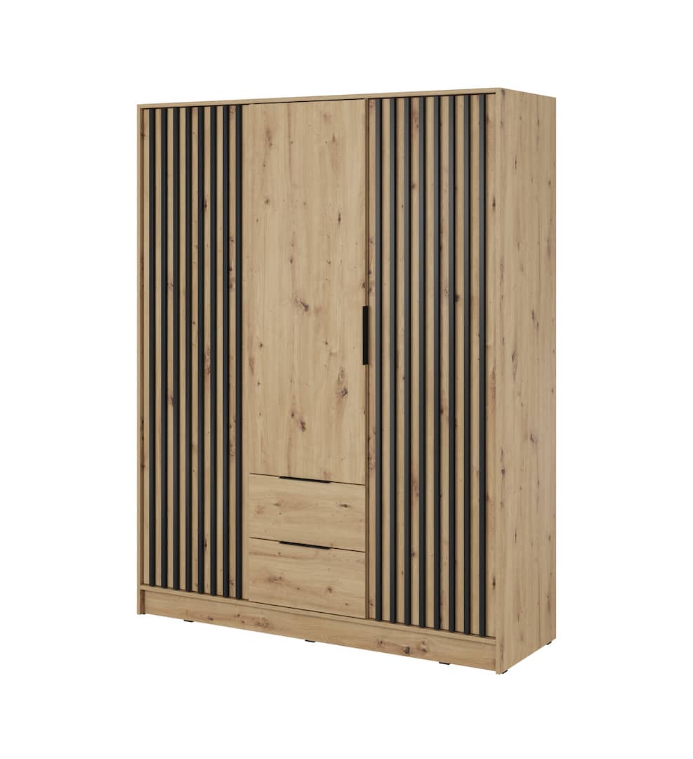 Nelly Hinged Door Wardrobe 155cm Oak Artisan Hinged Door Wardrobe 