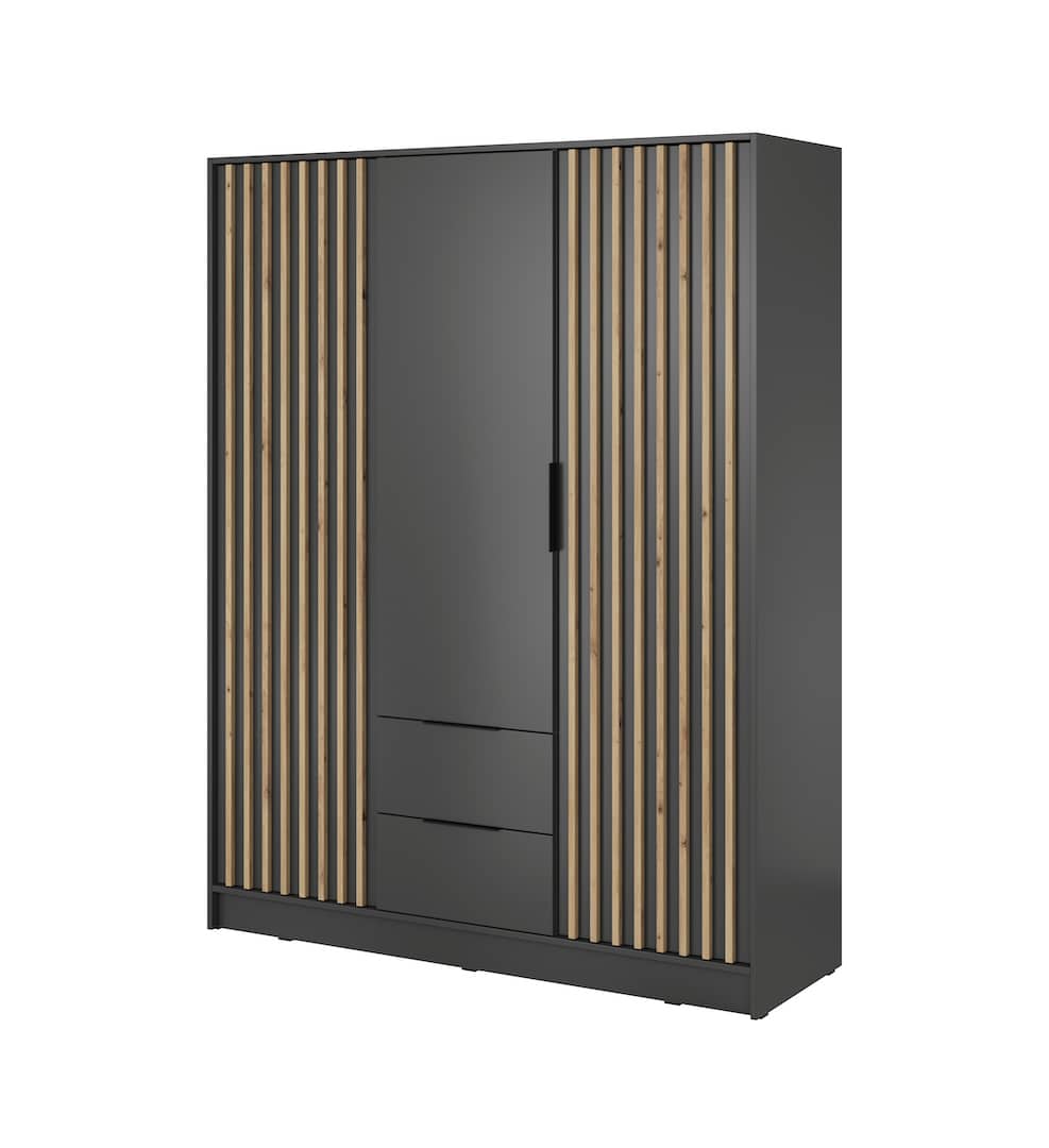 Nelly Hinged Door Wardrobe 155cm-Hinged Door Wardrobe