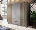 Nelly Hinged Door Wardrobe 206cm Grey Hinged Door Wardrobe 