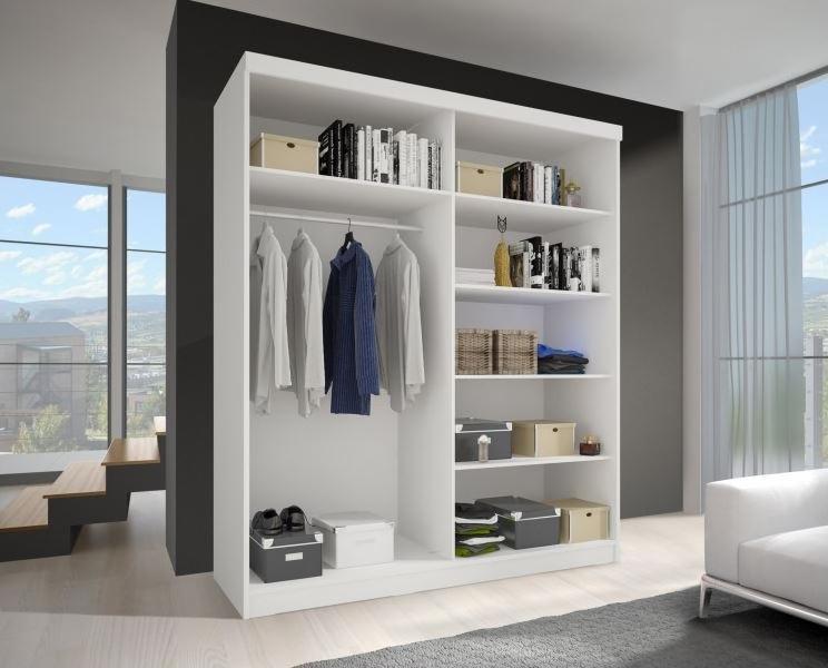 Neomi 05 Sliding Door Wardrobe 120cm in White Matt - £390.6 - Hinged Door Wardrobe 