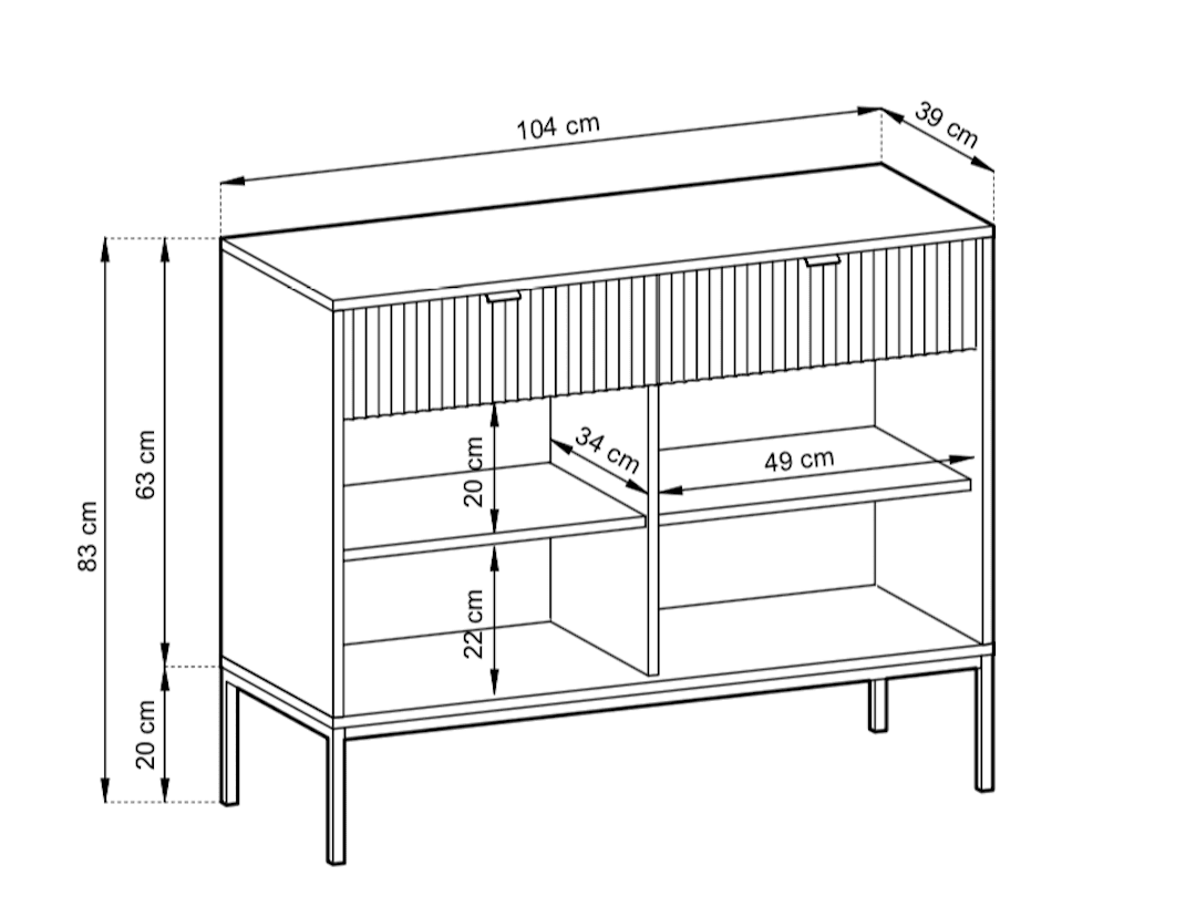 Nova Sideboard Cabinet 104cm-Living Sideboard Cabinet