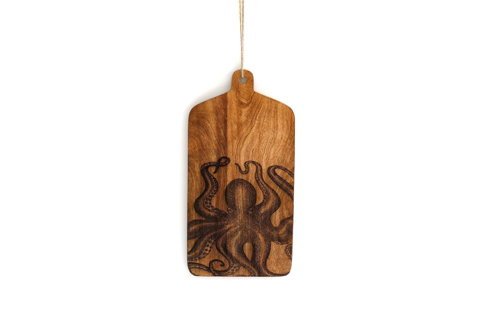 Octopus Engraved Wooden Cheese Board-