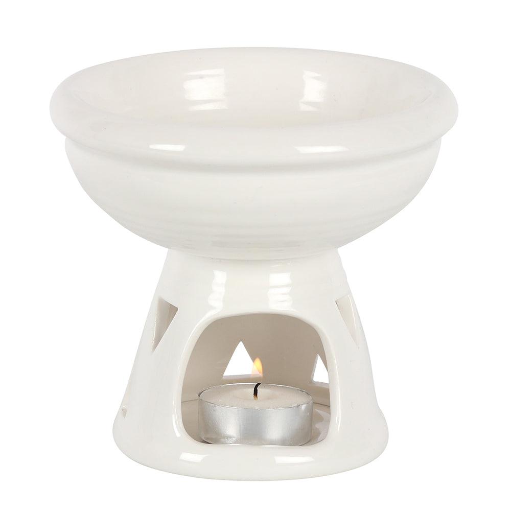 Off White Deep Bowl Oil Burner-Oil Burners