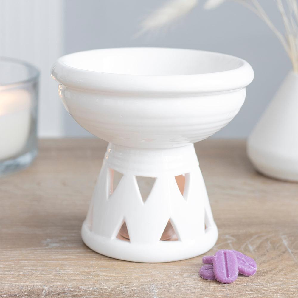 Off White Deep Bowl Oil Burner-Oil Burners