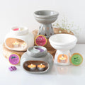 Off White Deep Bowl Oil Burner-Oil Burners