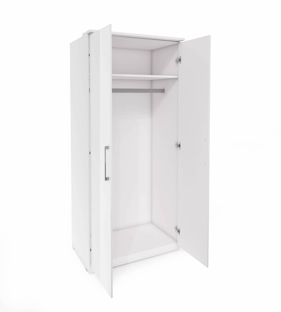 Optima 18 - 2 Door Wardrobe White Hinged Door Wardrobe 