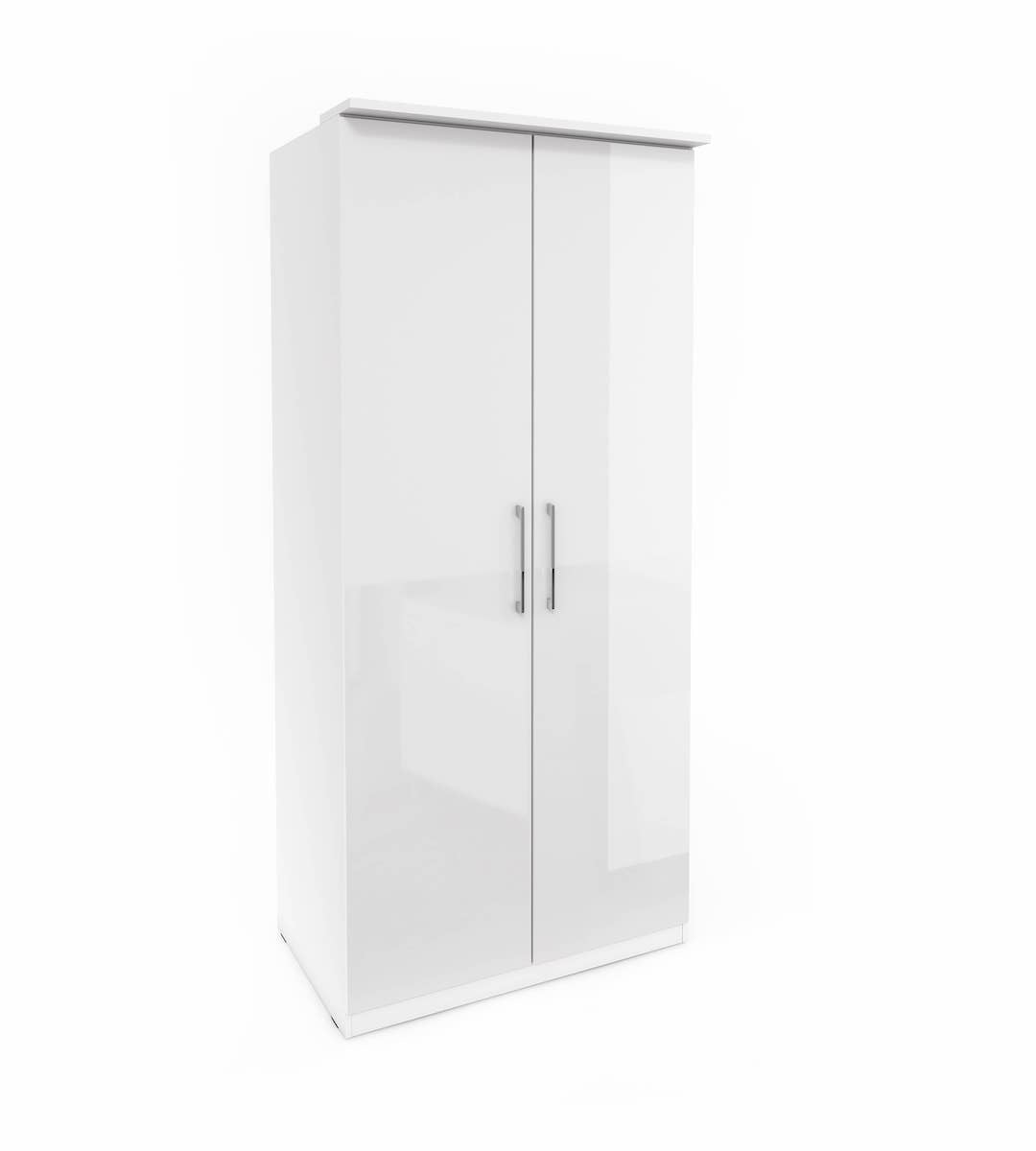 Optima 18 - 2 Door Wardrobe White Hinged Door Wardrobe 