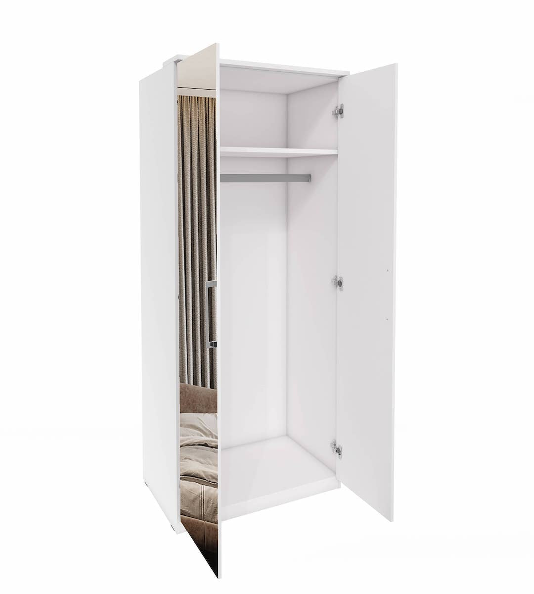 Optima 58 - 2 Door Wardrobe White Hinged Door Wardrobe 