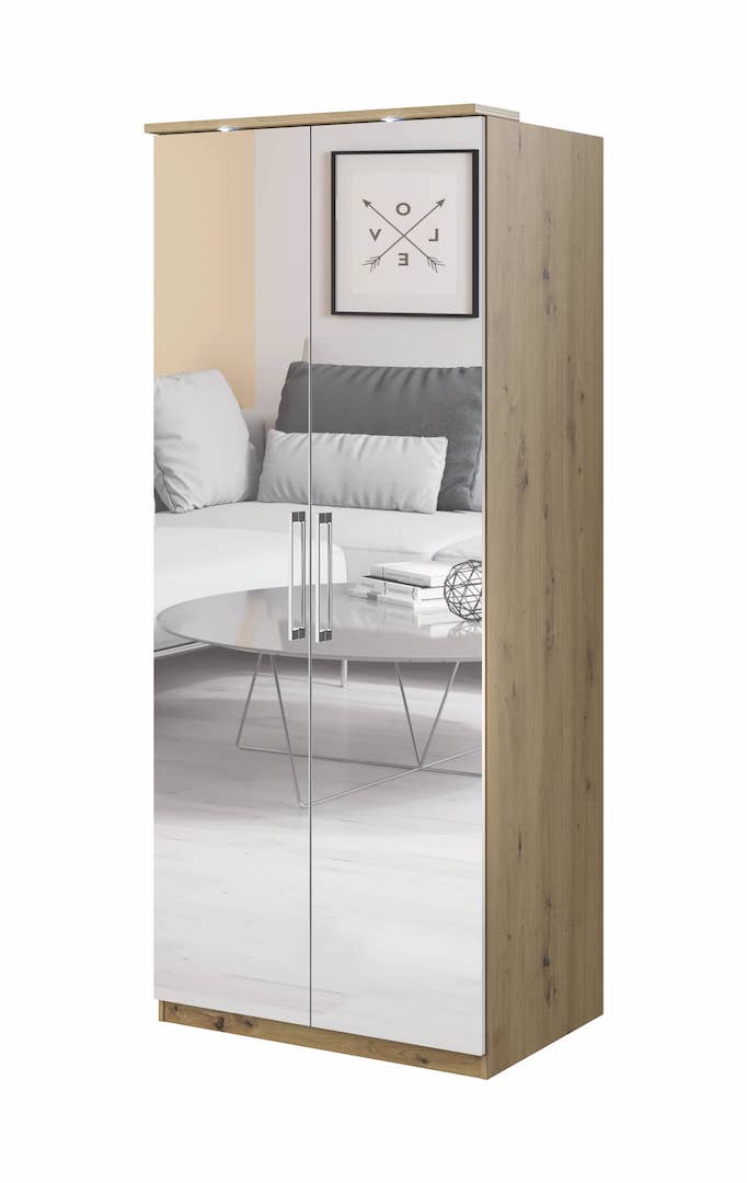 Optima 58 - 2 Door Wardrobe Oak Artisan Hinged Door Wardrobe 