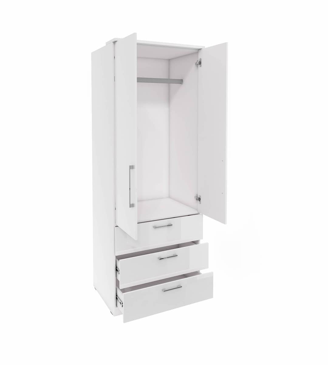 Optima 68 - 2 Door Wardrobe White Hinged Door Wardrobe 