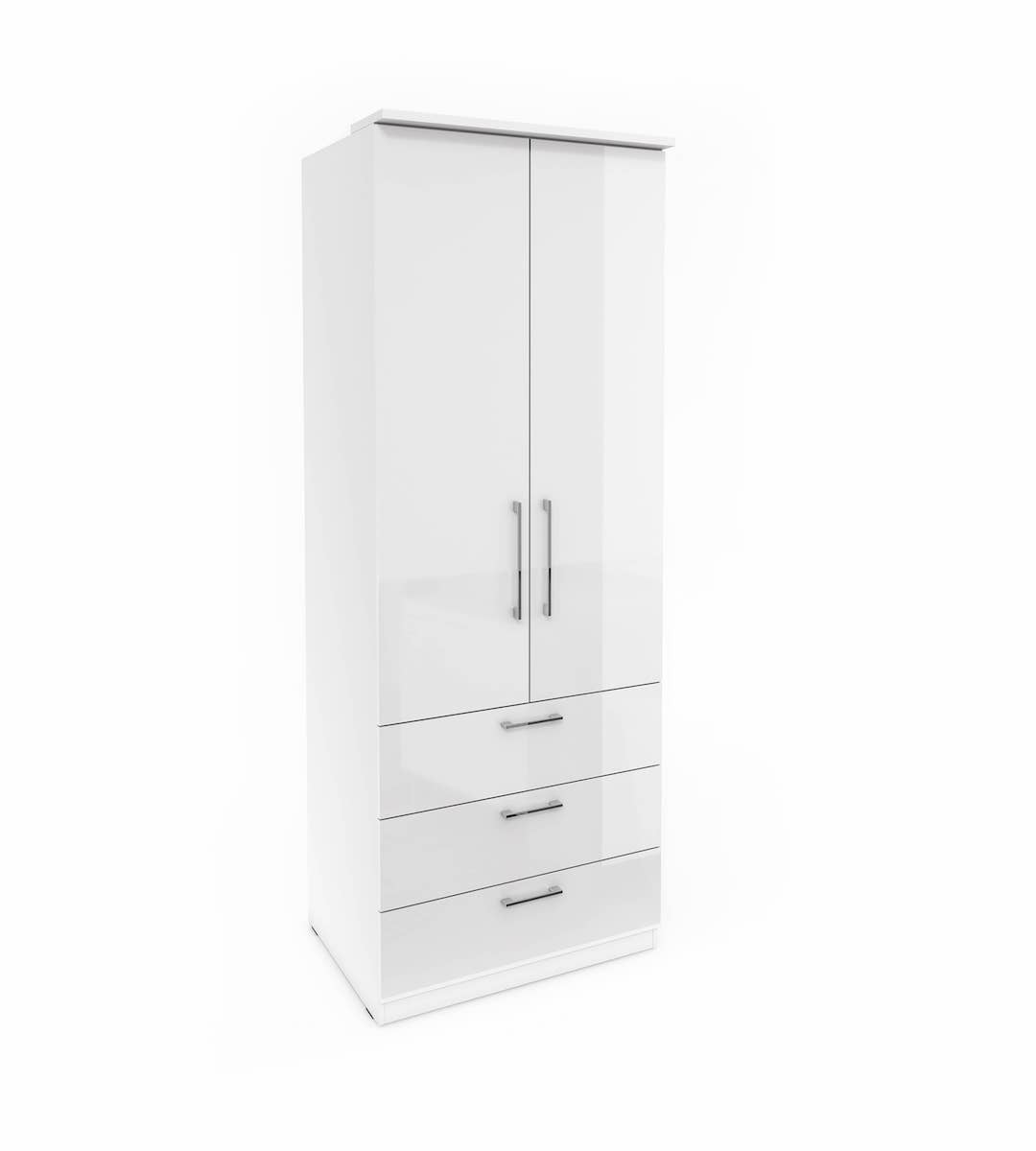 Optima 68 - 2 Door Wardrobe White Hinged Door Wardrobe 