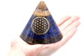 Orgonite Cone - Lapis Flower of Life - Suspended Quartz - 90 mm-