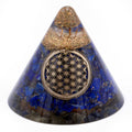 Orgonite Cone - Lapis Flower of Life - Suspended Quartz - 90 mm - £43.0 - 