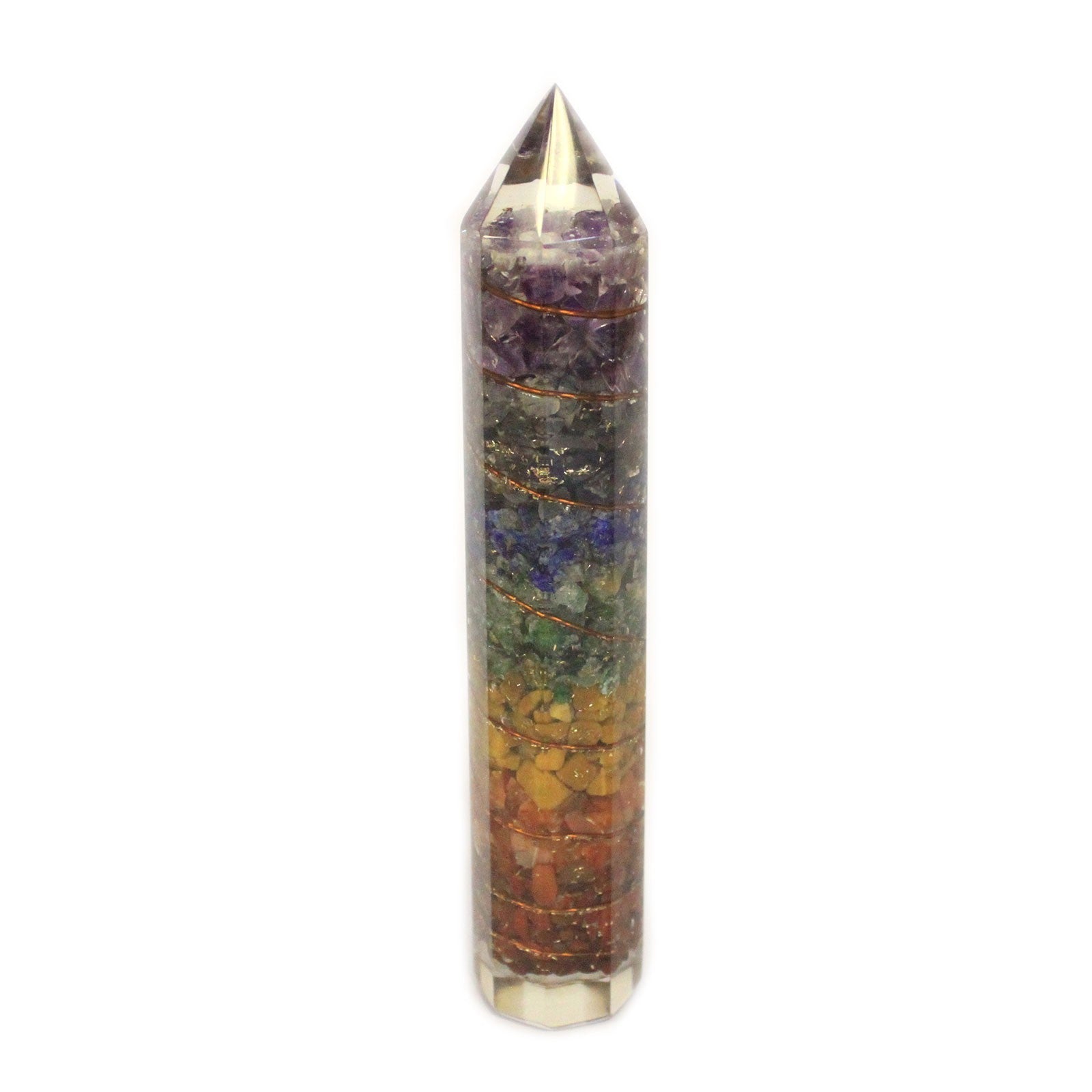 Orgonite Power Wand 15cm Copper & Gemchips - £39.0 - 