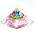 Orgonite Pyramid - Rose Quartz Rainbow Flower of Life - 70 mm - £39.0 - 