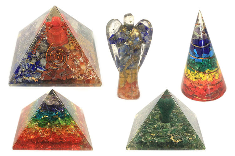 Orgonite Pyramid - Seven Chakra Flower of Life - 70 mm-