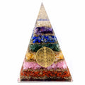 Orgonite Pyramid - Seven Chakra Flower of Life - 70 mm - £47.0 - 