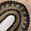 Oval Seagrass Black, White & Tan - Classic - 60x120cm-