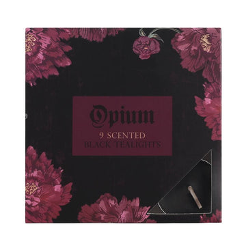 Pack of 9 Opium Scented Black Tealights - £7.5 - Candles 