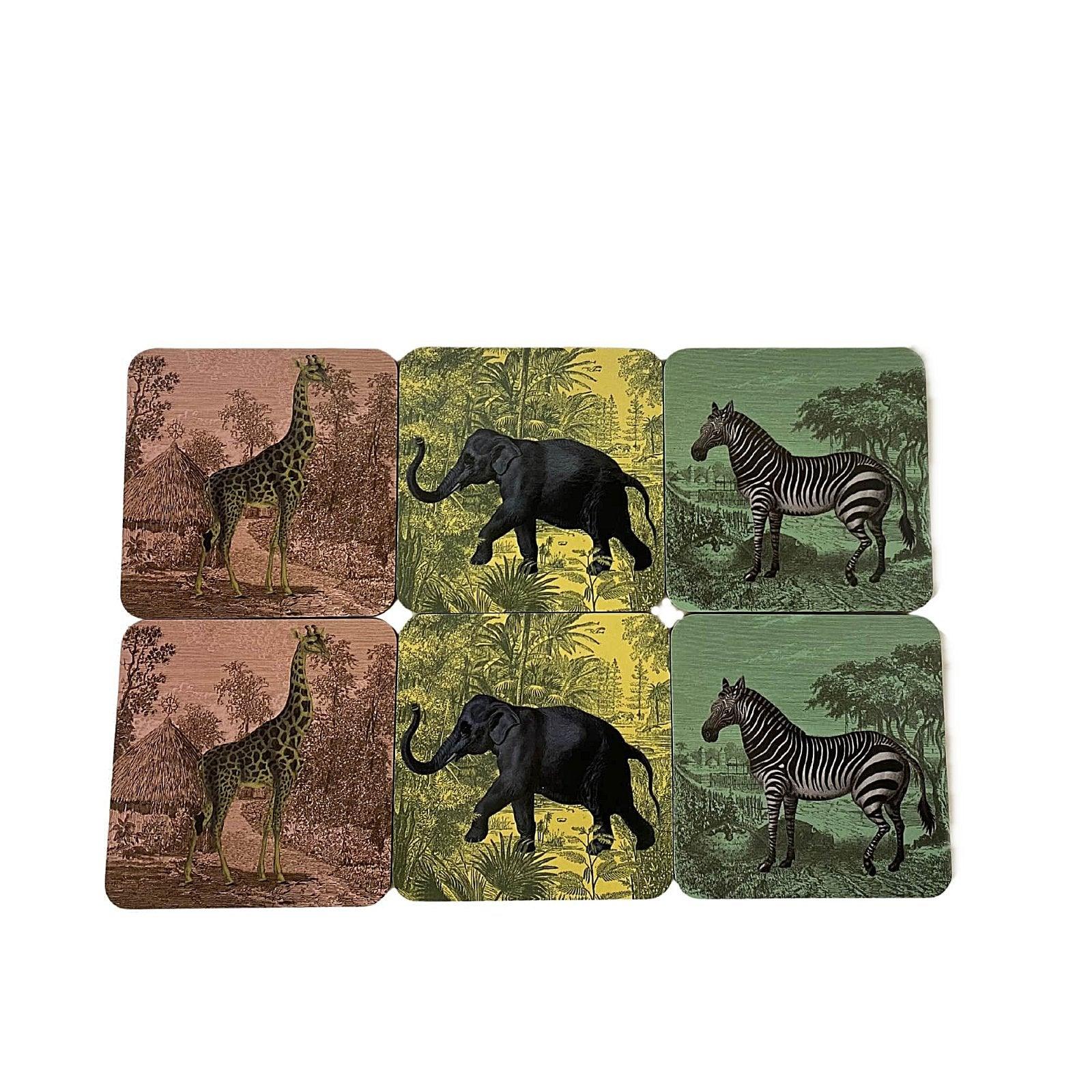 Pack of Six Safari Coasters-