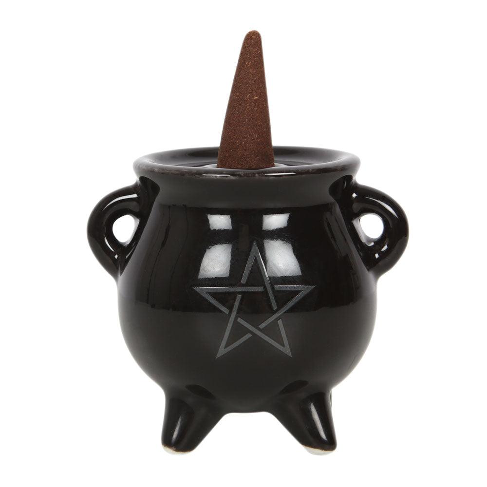 Pentagram Cauldron Ceramic Incense Holder - £8.5 - Incense Holders 