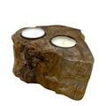 Petrified Wood Candle Holder - Double-